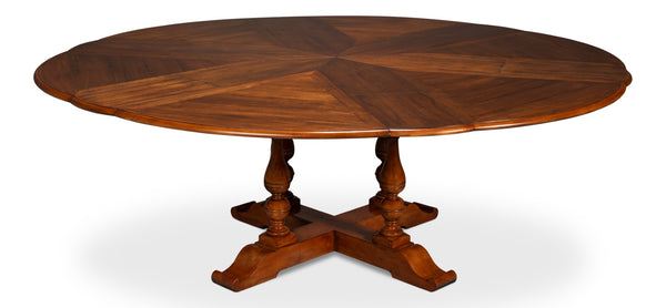 Sarreid Walnut Jupe Dining Table Large - Elegant Solid Walnut With Old World Finish For Timeless Style Brown  54235-ow