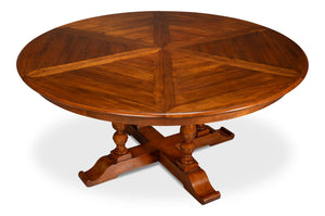 Sarreid Walnut Jupe Dining Table Xl - Exquisite Old World Finish, Solid Construction For Timeless Elegance Brown  54236-ow