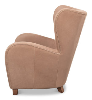 Sarreid Lombard Wing Chair - Luxurious Greece Grey Leather Design For Elegant Living Spaces And Comfort Grey  54237