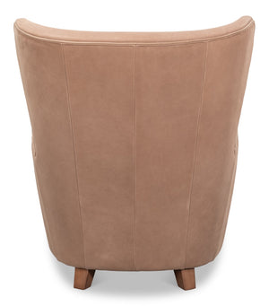 Sarreid Lombard Wing Chair - Luxurious Greece Grey Leather Design For Elegant Living Spaces And Comfort Grey  54237