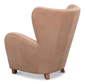 Sarreid Lombard Wing Chair - Luxurious Greece Grey Leather Design For Elegant Living Spaces And Comfort Grey  54237