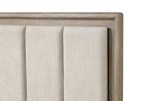 English Elm 3pc Eastern King Bedroom Set Oak Veneer Channel Padded Headboard Two Nightstands B2741S00858