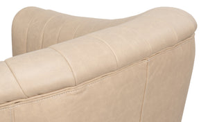 Sarreid Essex Swivel Chair: Luxurious Cappuccino White Leather With Smooth 360-degree Motion For Comfort White  54240