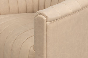Sarreid Essex Swivel Chair: Luxurious Cappuccino White Leather With Smooth 360-degree Motion For Comfort White  54240