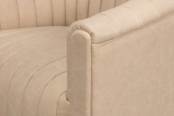 Sarreid Essex Swivel Chair: Luxurious Cappuccino White Leather With Smooth 360-degree Motion For Comfort White  54240