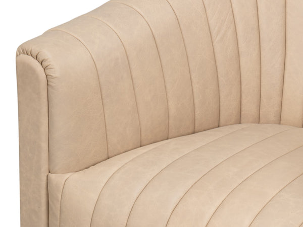 Sarreid Essex Swivel Chair: Luxurious Cappuccino White Leather With Smooth 360-degree Motion For Comfort White  54240