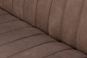 Sarreid Denys Leather Sofa In Scotland Grey - Stylish Comfort With Durable Rubber Wood Legs For Your Home Grey  54244