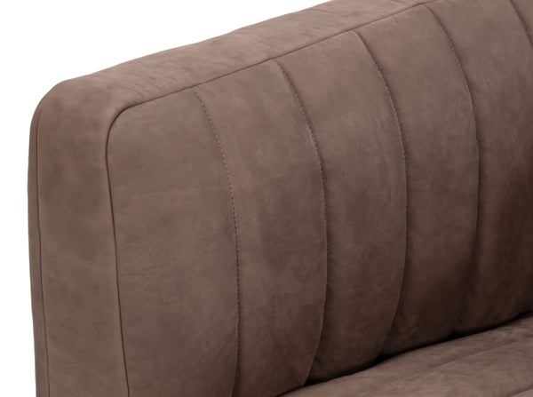 Sarreid Denys Leather Sofa In Scotland Grey - Stylish Comfort With Durable Rubber Wood Legs For Your Home Grey  54244