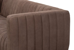 Sarreid Denys Leather Sofa In Scotland Grey - Stylish Comfort With Durable Rubber Wood Legs For Your Home Grey  54244
