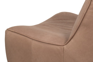 Sarreid Kennett Swivel Chair In Luxe Greece Grey Leather - Stylish Comfort For Modern Living Spaces Grey  54246