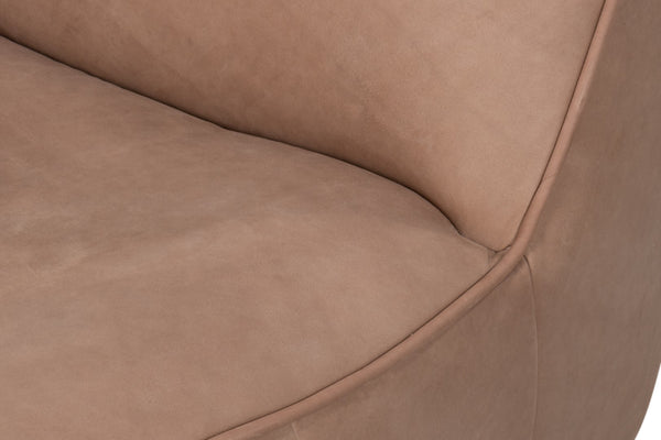 Sarreid Kennett Swivel Chair In Luxe Greece Grey Leather - Stylish Comfort For Modern Living Spaces Grey  54246