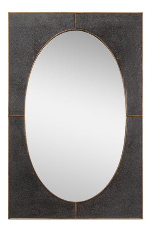Sarreid Francis Antique Grey Mirror With Shagreen Finish – Elegant Iron & Brass Design For Stylish Decor Grey  54247-31