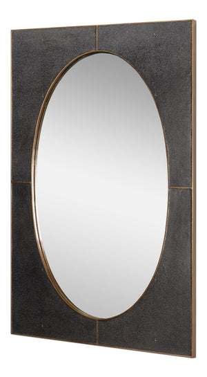 Sarreid Francis Antique Grey Mirror With Shagreen Finish – Elegant Iron & Brass Design For Stylish Decor Grey  54247-31