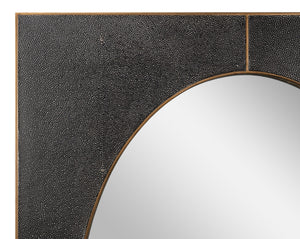 Sarreid Francis Antique Grey Mirror With Shagreen Finish – Elegant Iron & Brass Design For Stylish Decor Grey  54247-31