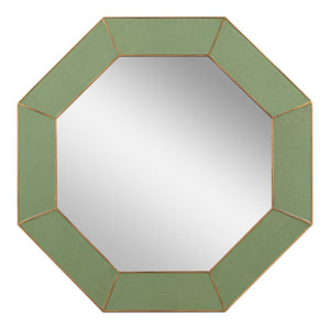 Sarreid Eleanor Mirror – Luxurious Watercress Shagreen With Elegant Gold Metal Frame For Stunning Décor Green  54249-3