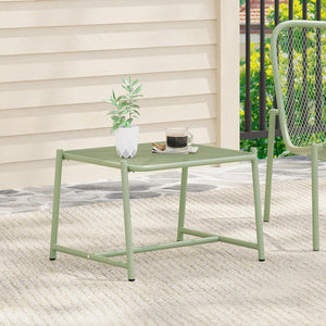 English Elm Christopher Knight Home® - 3 Piece Seating Group Durable Iron Outdoor Bistro Set with Breathable Mesh Chairs & Glass Table Matte Green 65200.00GRN_65201.00GRN
