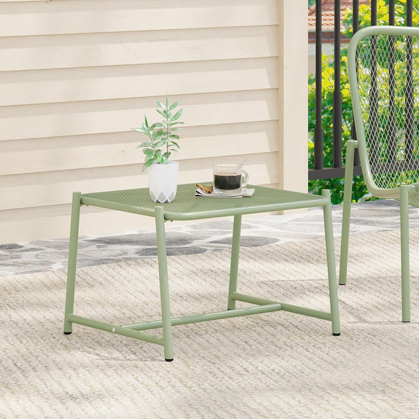 English Elm Christopher Knight Home® - 3 Piece Seating Group Durable Iron Outdoor Bistro Set with Breathable Mesh Chairs & Glass Table Matte Green 65200.00GRN_65201.00GRN