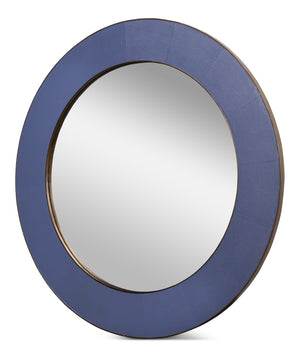 Sarreid Judith Mirror Shagreen Marlin - Elegant Gold Metal Frame, Premium Quality Iron, Leather & Mdf Design Purple  54251-2