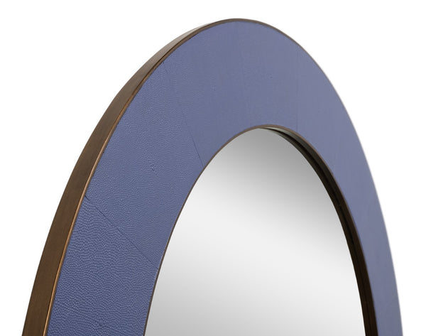 Sarreid Judith Mirror Shagreen Marlin - Elegant Gold Metal Frame, Premium Quality Iron, Leather & Mdf Design Purple  54251-2