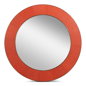 Sarreid Judith Mirror In Orangeade Shagreen With Elegant Gold Metal Accents For Stylish Home Decor Orange  54251-6