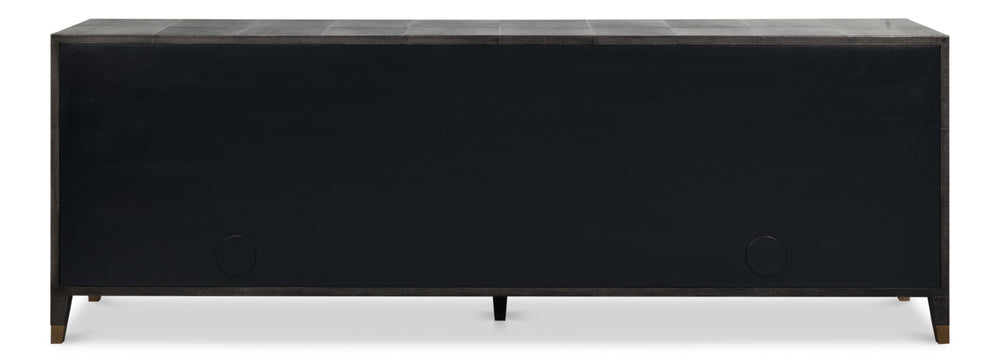 Sarreid Desmond Sideboard In Antique Grey With Shagreen Finish, Brass Accents, And Sleek Modern Design Grey  54253-31