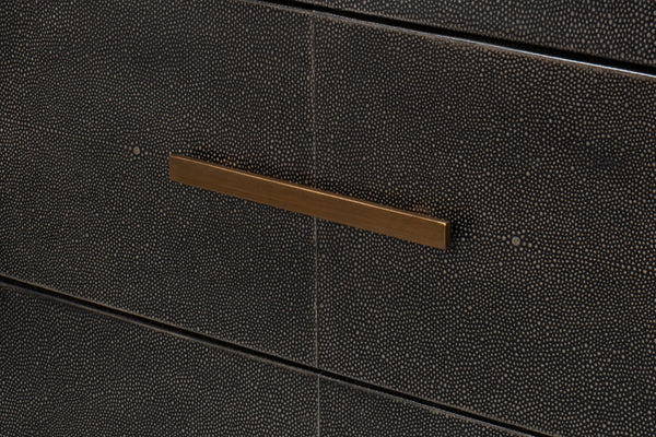 Sarreid Desmond Sideboard In Antique Grey With Shagreen Finish, Brass Accents, And Sleek Modern Design Grey  54253-31