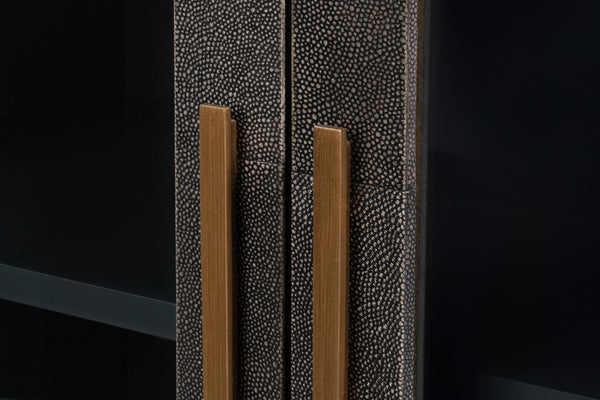 Sarreid Desmond Sideboard In Antique Grey With Shagreen Finish, Brass Accents, And Sleek Modern Design Grey  54253-31