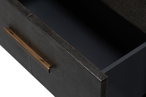 Sarreid Desmond Sideboard In Antique Grey With Shagreen Finish, Brass Accents, And Sleek Modern Design Grey  54253-31