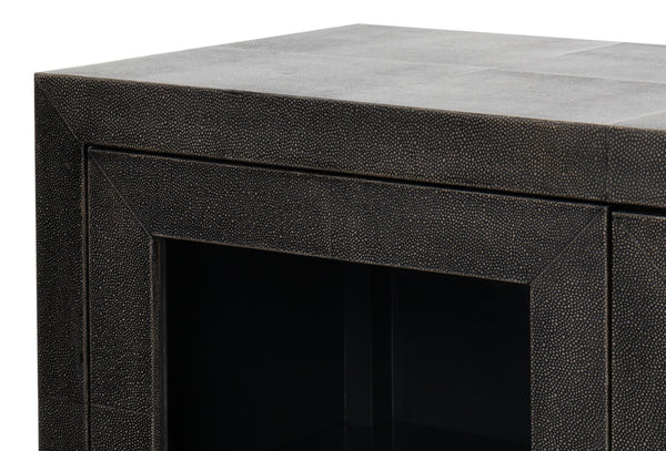 Sarreid Desmond Sideboard In Antique Grey With Shagreen Finish, Brass Accents, And Sleek Modern Design Grey  54253-31