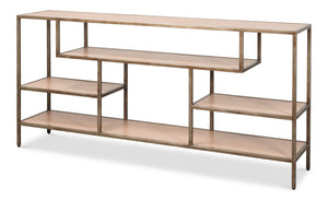 Sarreid Cullum Shagreen Console Table In Bronze Frost - Elegant Mushroom Design For Modern Interiors Tan  54254-5