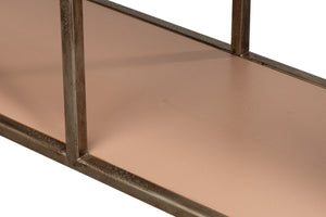 Sarreid Cullum Shagreen Console Table In Bronze Frost - Elegant Mushroom Design For Modern Interiors Tan  54254-5