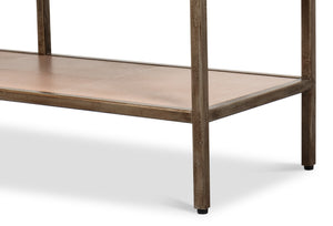 Sarreid Cullum Shagreen Console Table In Bronze Frost - Elegant Mushroom Design For Modern Interiors Tan  54254-5