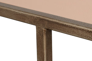 Sarreid Cullum Shagreen Console Table In Bronze Frost - Elegant Mushroom Design For Modern Interiors Tan  54254-5
