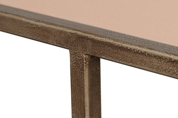 Sarreid Cullum Shagreen Console Table In Bronze Frost - Elegant Mushroom Design For Modern Interiors Tan  54254-5