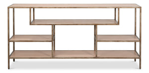 Sarreid Cullum Shagreen Console Table In Bronze Frost - Elegant Mushroom Design For Modern Interiors Tan  54254-5