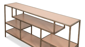 Sarreid Cullum Shagreen Console Table In Bronze Frost - Elegant Mushroom Design For Modern Interiors Tan  54254-5