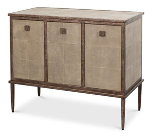 Sarreid Roland Sideboard In Charcoal Grey – Luxurious Shagreen Finish With Brass Accents For Your Home Grey  54256-66