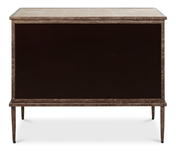 Sarreid Roland Sideboard In Charcoal Grey – Luxurious Shagreen Finish With Brass Accents For Your Home Grey  54256-66