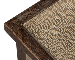 Sarreid Roland Sideboard In Charcoal Grey – Luxurious Shagreen Finish With Brass Accents For Your Home Grey  54256-66