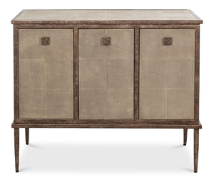 Sarreid Roland Sideboard In Charcoal Grey – Luxurious Shagreen Finish With Brass Accents For Your Home Grey  54256-66