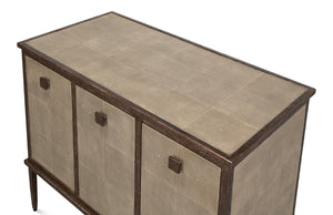 Sarreid Roland Sideboard In Charcoal Grey – Luxurious Shagreen Finish With Brass Accents For Your Home Grey  54256-66