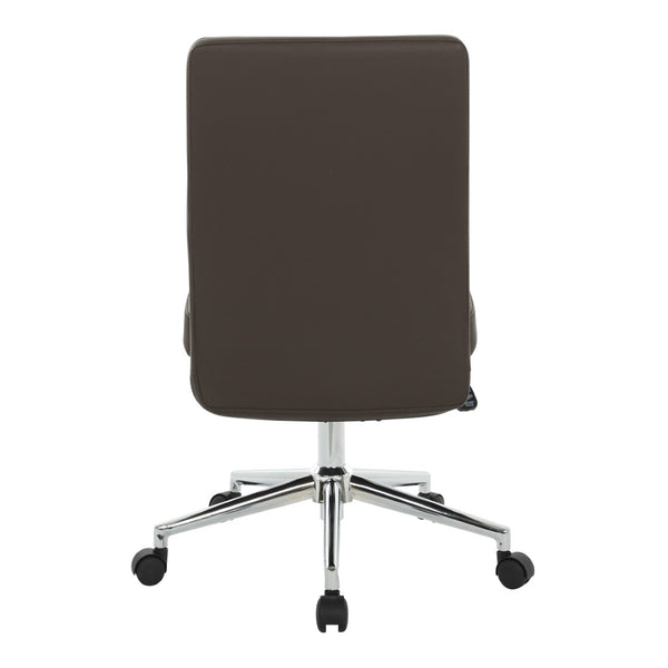 OSP Home Furnishings Mid-back Bonded Leather Manager Chair with Chrome Base for Home or Office Use EC51830MC-EC51