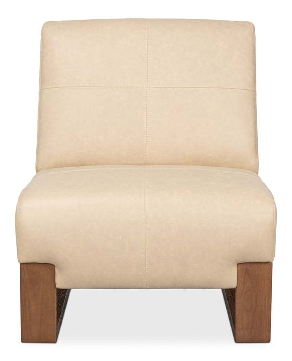 Sarreid Wylam Leather Chair In Cappuccino White - Stylish Comfort For Modern Living Spaces, Shop Now! White  54265