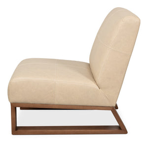 Sarreid Wylam Leather Chair In Cappuccino White - Stylish Comfort For Modern Living Spaces, Shop Now! White  54265