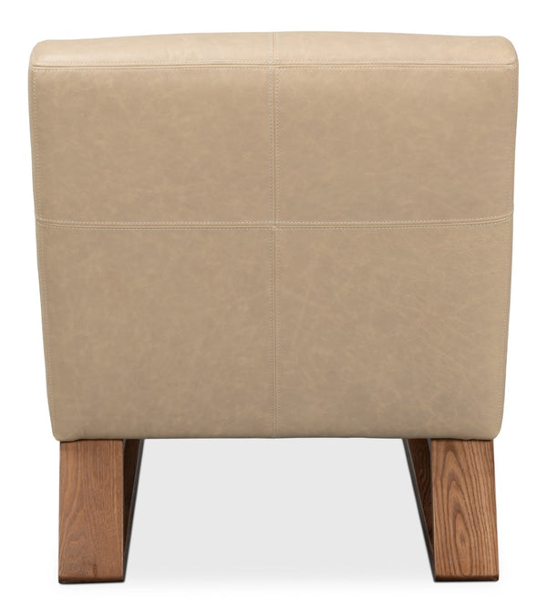 Sarreid Wylam Leather Chair In Cappuccino White - Stylish Comfort For Modern Living Spaces, Shop Now! White  54265