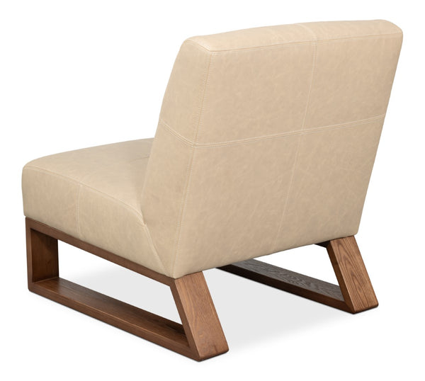 Sarreid Wylam Leather Chair In Cappuccino White - Stylish Comfort For Modern Living Spaces, Shop Now! White  54265