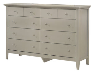 English Elm Hammond Elegant Silver Champagne Dresser with Dovetail Drawers, Soft-Close Hardware, Durable Veneer Finish Champagne 41 L x 63 W x 21 H B078108303