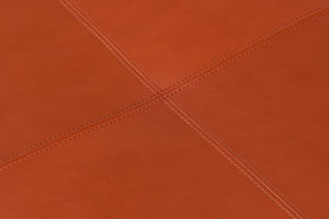 Sarreid Streetman Cocktail Ottoman In Hermes Brown Leather With Aged Brass Nailheads – Elegant Design & Comfort Brown  54266