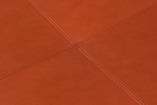 Sarreid Streetman Cocktail Ottoman In Hermes Brown Leather With Aged Brass Nailheads – Elegant Design & Comfort Brown  54266