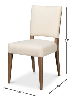 Sarreid Bauhaus Chair – Timeless Mid-century Design With Solid Oak Frame And Elegant Ivory Linen Upholstery Beige 100% Polyester Fabric,Oak Wood ,Must Be Purchased In Qty's Of 2 54272-do
